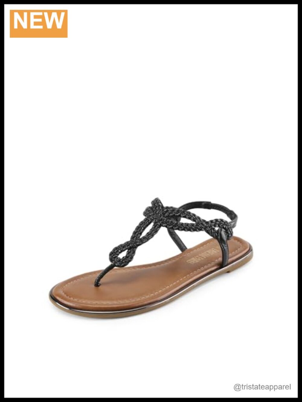 Boho Braided T-Strap Flat Sandals with Elastic Ankle Strap